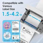 KNAON Bluetooth Thermal Shipping Label Printer, 4x6 Portable Thermal Address Label Printer for Small Business, Compatible with iPhone,Android,Windows,Mac–Works with Etsy Shopify USPS&More, White - Image 2
