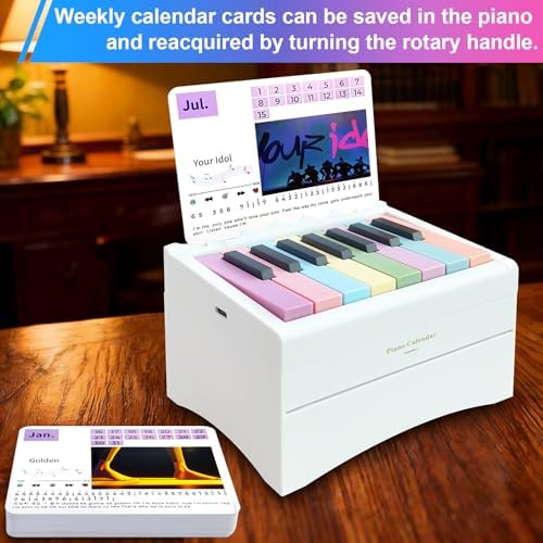 Piano Calendar 2026 Desk Calendar, Magical Music Themed Singer Korean Kpop Playable Piano Desk Monthly Calendar, Demon Mini Piano With 12 Music Scores in 13 Cards for Hunters Fans Gifts Home Decor - Image 5