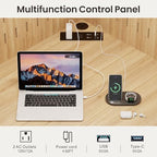 Corner Desk with - LED Reading Light, L-Shaped Computer Desk w/Hutch & Shelves, Home Office Desk w/Charging Station for Work & Study, File Cabinet Storage Bookshelf for Small Space (Natural) - Image 4