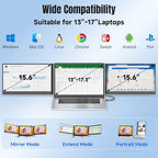 KEFEYA Laptop Screen Extender 15.6", FHD 1080P Portable Triple Monitor for Laptops 13-17.3", 0.16" Ultra-Thin Dual Laptop Monitor Extender for Windows/Mac/Dex/Chrome/Surface, Plug n Play - Image 6