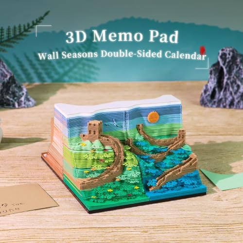 3D Time Piece Calendar, 2027 Desk Calendar With LED Light, 3d Tree Memo Pad Creative Desk Calendar, Christmas Gift for Colleague Friend, Desktop Decoration (Four Seasons) - Image 2