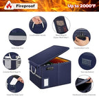 TOMKID Fireproof File Cabinet with Lock, Fireproof Document Organizer Collapsible File Box Filing Cabinet with Handle for Letter Legal Folder Certifications (Orange) - Image 3