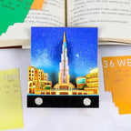 3D Art Calendar 2026,3D Memo Pad Creative Time Piece Calendar Tower of Dubai Rip Away Paper Carving Multi-color DIY Note - Image 4