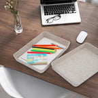 Welaxy 2pc Letter Size Felt File Folder Holder Oatmeal Document Paper Tray - Image 5