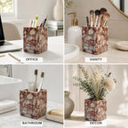 Natural Calacatta Red Marble Makeup Brush Holder, Pen Holder - Image 6