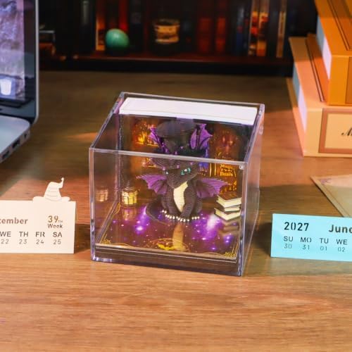 3D Timepiece Calendar 2027 Paper Art Memo Pad with LED Light – Tear-Away Desk Calendar for Record, Planner & Habit Tracker, Bookmark, Gift & Decorative Office Decor (Dragon) - Image 3