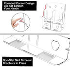 2 Pack Acrylic Brochure Holder 8.5 x 11, 2 Tier Brochure Display Stand with Removable Divider for 4 x 9 inches Trifold Pamphlets, acrylic flyer holder 8.5 x 11 Stands for Flyer, Pamphlet, Magazine - Image 4