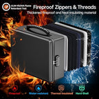 ENGPOW Fireproof Document Box with Lock & Heat-Resistant Fireproof Zipper - Image 2