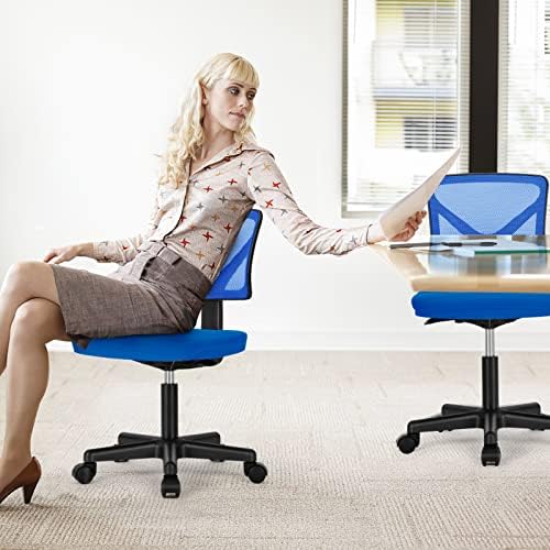 Sweetcrispy Small Armless Desk Chair, Mesh Rolling Office Chairs - Image 3
