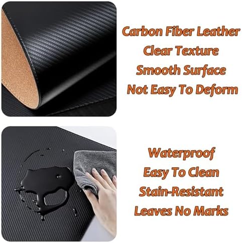 PU Leather Desk Pad for Office Home, Large Mouse Mat Protector, Multifunctional Non-Slip Desk Writing Pad(Cork,120x60cm) - Image 2