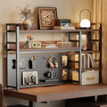 Desktop Hutch Bookshelf, 4-Tier Metal Desk Shelf for Top of Desk by Alzeli