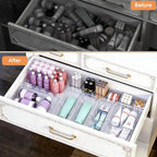 14 PCS Adjustable Clear Drawer Organizer Set - 3-Size Acrylic Storage Boxes for Makeup, Stationery, Kitchen Utensils, Tools & Bedroom Dresser Organization - Image 4