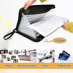 13 Pockets Expanding File Folder with Zipper Closure, Kitchen Icon Sets Recipe Accordion File Folder with Sticky Labels, Letter Size A4 Papers Expandable File Document Organizer - Image 5