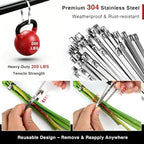 Geila Stainless Steel Cable Tie Gun Kit – 250pcs Metal Zip Ties with Adjustable Tensioning Tool, Heavy Duty Outdoor Fastening Set for Fencing, Exhaust Wrap, Gardening, Automotive - Image 6
