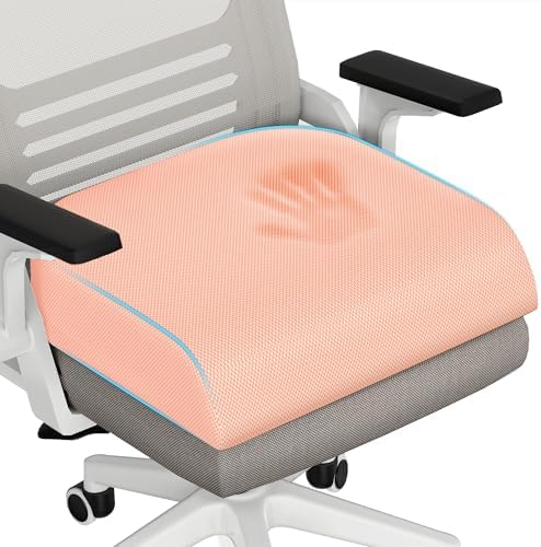 TranquilRelax 2XL Memory Foam Seat Cushion for Office Chair, 3.7-Inch, Pink by Unknown