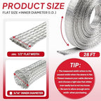 Tinned Copper Braid Cable Wire Shielding Sleeve 1/2 in Wide(0.32 ID)-28ft - Image 2