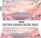 Gaming Mouse Pad 24x48 Desk Mat Large Mousepad Cherry Blossom Desk Pad Giant Full Mouse Mat XXXL Computer Mat for Protector Desktop Wireless - Image 2