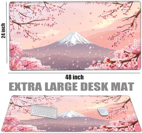 Gaming Mouse Pad 24x48 Desk Mat Large Mousepad Cherry Blossom Desk Pad Giant Full Mouse Mat XXXL Computer Mat for Protector Desktop Wireless - Image 2