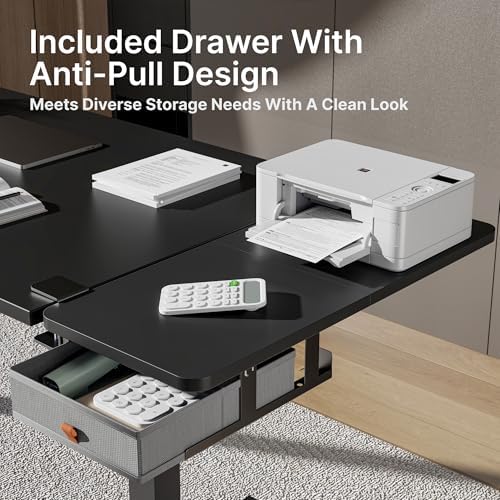 PEGZONE Desk Extender Tray, 28" x 12", with Storage Drawer, Large, Black - Image 4