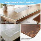 Tempered Glass Desk Pad to Protect Desk, 18" x 24" Clear Office Desk Pad for Keyboard and Computer Monitor, Glass Desk Mat for Desktop Dry Erase - Image 3