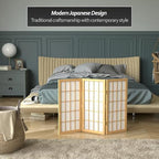 2 ft. Short Desktop Window Pane Shoji Screen - Natural - 3 Panels - Image 3