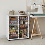 WOPITUES Mobile Storage Cabinet with 15 Clear Drawers, Modern White - Image 2