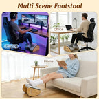 Foot Rest Under Desk, Under Desk Footrest, Foot Stool for Couch, Office Home, Gaming, 4-in-1 Bamboo Desk Foot Rest with 6 Adjustable Heights & Massage Cushion & Relieve Pressure on Legs, Waist & Back - Image 5