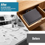 Fireproof Document Box with Lock, Hard-Shell File Organizer, Black - Image 6