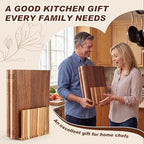 4 Pcs Book Cutting Boards Set with Wooden Bookend Holder Acacia & Wenge & Rubberwood & Walnut Wood Book Shaped Solid Wood Cutting Board for Kitchen Fruits Vegetables Meat Fish Cheese Bread - Image 6