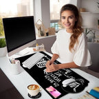 LIMKRIAN Ergonomic Mouse Pad with Wrist Rest Desk Mat Set, Skeleton Decor - Image 2