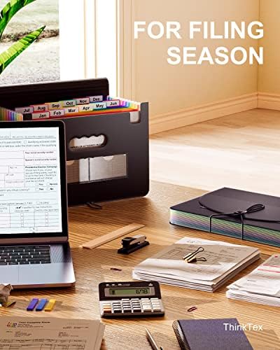 ThinkTex 12 & 26 Pockets Expanding File Folder，Monthly Bill Receipt Documents Organizer, Larger Capacity, Letter/A4 Size - Image 7