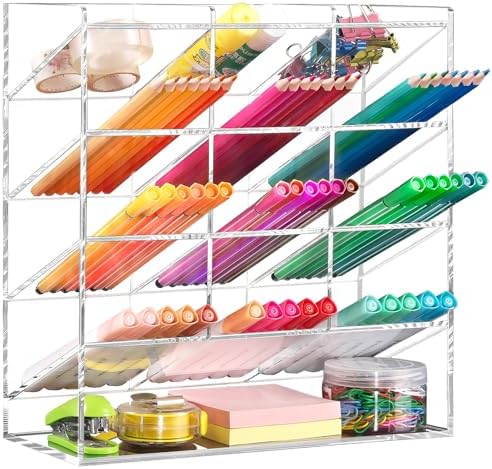 BEYGORM Acrylic Vertical Marker Organizer for 150 Markers, Desk Orgaizer by BEYGORM