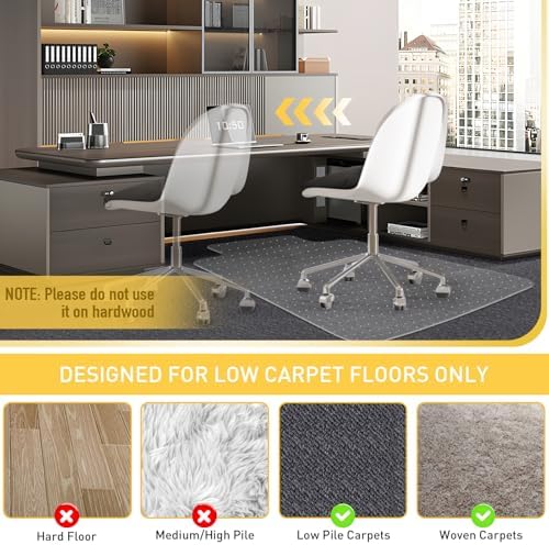PHOUZIN Office Chair Mat for Carpet, Heavy Duty Desk Chair Mat 36" x48“ - Image 6