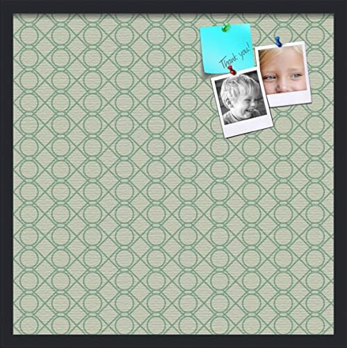 PinPix 24x24 inch Cork Bulletin Board. This Decorative Framed Pin Board Comes with Diamond Pattern in Green Design and Satin Black. Ideal for Home, Office Decor or School (PinPix-586) by PinPixBulletinBoards