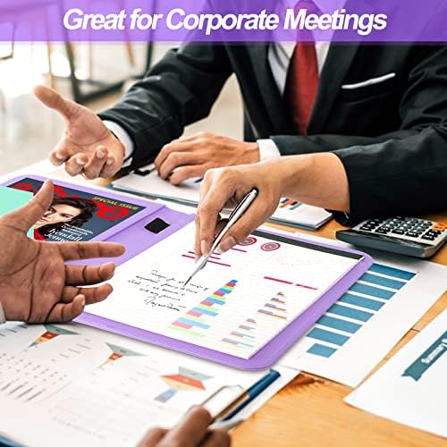 5 Pack Business Padfolio Portfolio Binder, Faux Leather Folio Folder, Resume Legal Document Organizer with Letter Size Writing Notepads (New Lilac/Light Purple 5 Pack) - Image 7