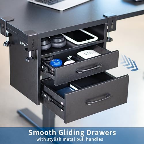 VIVO Black Corner Clamp-on Drawer and Shelf System, DESK-DR3C - Image 4