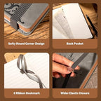 CAGIE Compass Leather Journal for Men, A5 Lined Notebook Writing Gift - Image 6