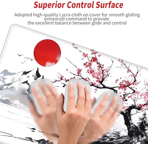 Gaming Mouse Pad 36x24 Desk Mat Large Mousepad Cherry Blossom Desk Pad Big Computer Mat Extended Mouse Mat Non Slip for Women Work Home - Image 5