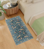 DUKINO 2x4 Rug for Entryway, Animal Washable Runner Rug for Kitchen, Blue - Image 4