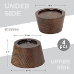Bed Risers (Set of 4) Furniture Risers Lifts Height 2", Oak Solid Wooden Risers for Bed, Furniture Risers with Non-Slip Recessed Hole (Monolithic Wood, 4pcs-2" Hight-Walnut Color) - Image 2