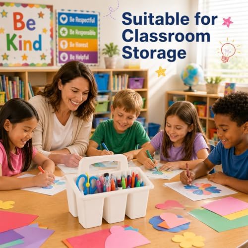 8 Pack Classroom Caddy Storage Basket with Handle (Boho) - Image 5