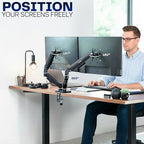 VIVO Dual Monitor Stand, Fully Adjustable Arms for 17 to 32 inch Screens, Mechanical Articulating Desk Mount, Gaming and Office Setups, VESA 75x75, 100x100, Max 19.8 lbs, Classic, Black, STAND-V002O - Image 5