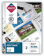 MACO Laser/Ink Jet White Post Cards, 4 x 6 Inches, 2 Per Sheet, 100 Per Box (ML-8575) - Image 3