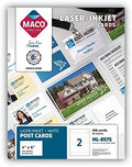 MACO Laser/Ink Jet White Post Cards, 4 x 6 Inches, 2 Per Sheet, 100 Per Box (ML-8575) by Maco