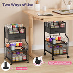 SWTYMIKI Under Desk Storage Cart- Art Storage Cart with Drawers & DIY Divider - Office Cart Organizer Under Desk Shelf, Craft Rolling Cart for Office, Craft Room & Studio Black - Image 5