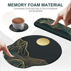 iCasso Large Mouse Pad, 4in1 XXL Mousepad + Keyboard Wrist Rest+Mouse Wrist Rest+Coaster Set with Ergonomic Design for Computer(Cyan-Mountain) - Image 4