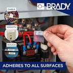 Brady Authentic (M4-90-427) Self-Laminating Vinyl Wrap Around Labels 1.5" H x 0.75" W Black on White, Clear, 180 Labels. for use with The BMP41, BMP51, and M511 Label Printers - Image 7
