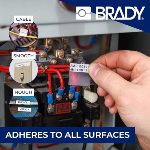 Brady Authentic (M4-90-427) Self-Laminating Vinyl Wrap Around Labels 1.5" H x 0.75" W Black on White, Clear, 180 Labels. for use with The BMP41, BMP51, and M511 Label Printers - Image 7
