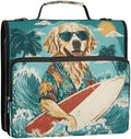 3-Ring Zipper Binder with Shoulder Strap Zip-Up Expanding File Folder Organizer Storage Fireproof Accordion Trapper Keeper Home School Office Three Butterfly (Puppy Surfboard) by senya