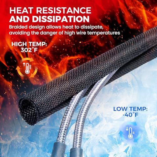 Braided-Wiring-Loom Black Mesh Woven Split-Sleeves 1/2''-28ft - Image 3